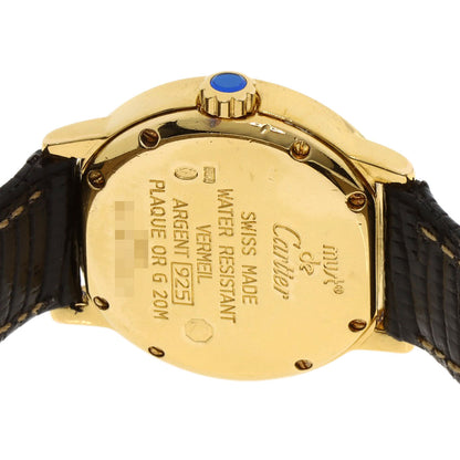 CARTIER Must Rondo Watches W1008743 Silver/Leather Ladies