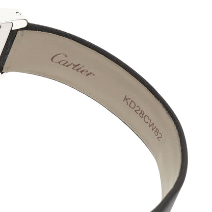 CARTIER Tank American SM BezelDiamond Watches WB706631 K18 White Gold/Satin x Leather Ladies