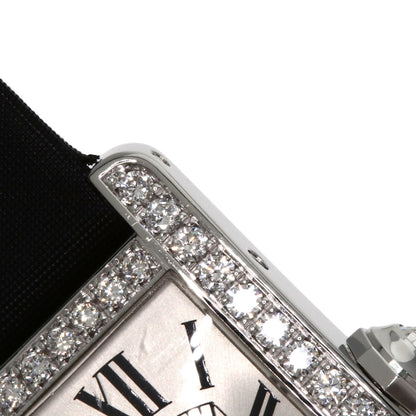 CARTIER Tank American SM BezelDiamond Watches WB706631 K18 White Gold/Satin x Leather Ladies