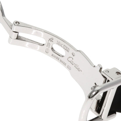 CARTIER Tank American SM BezelDiamond Watches WB706631 K18 White Gold/Satin x Leather Ladies