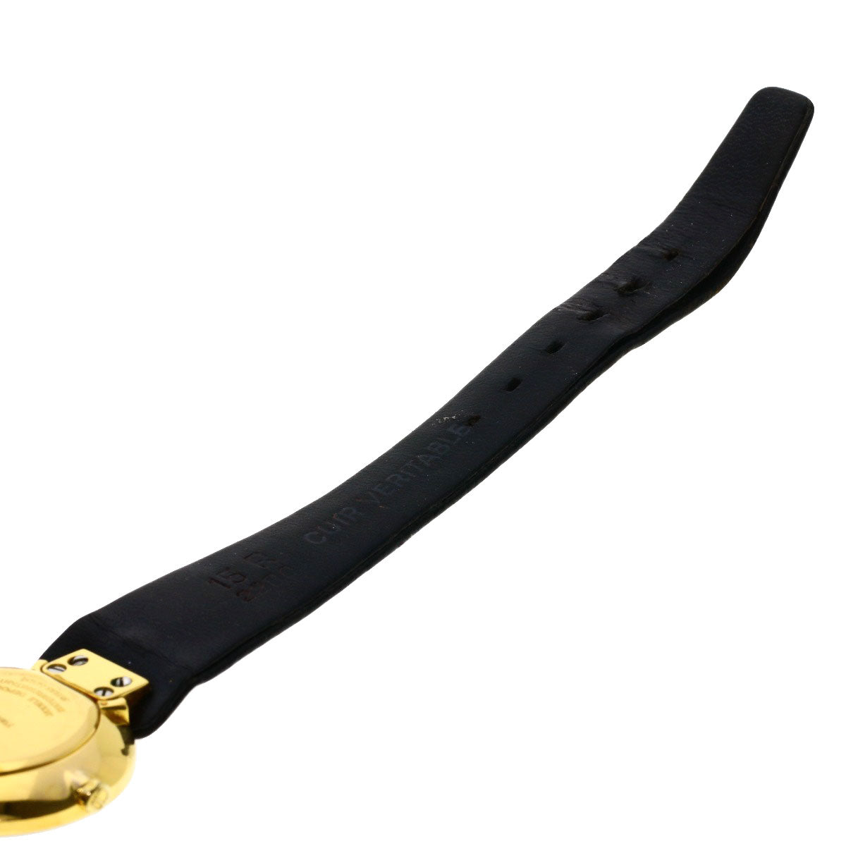 CHRISTIAN DIOR Round face Watches 46.153-3 Gold Plated/Leather Ladies