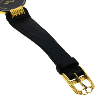 CHRISTIAN DIOR Round face Watches 46.153-3 Gold Plated/Leather Ladies