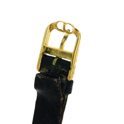 CHRISTIAN DIOR Round face Watches 46.153-3 Gold Plated/Leather Ladies