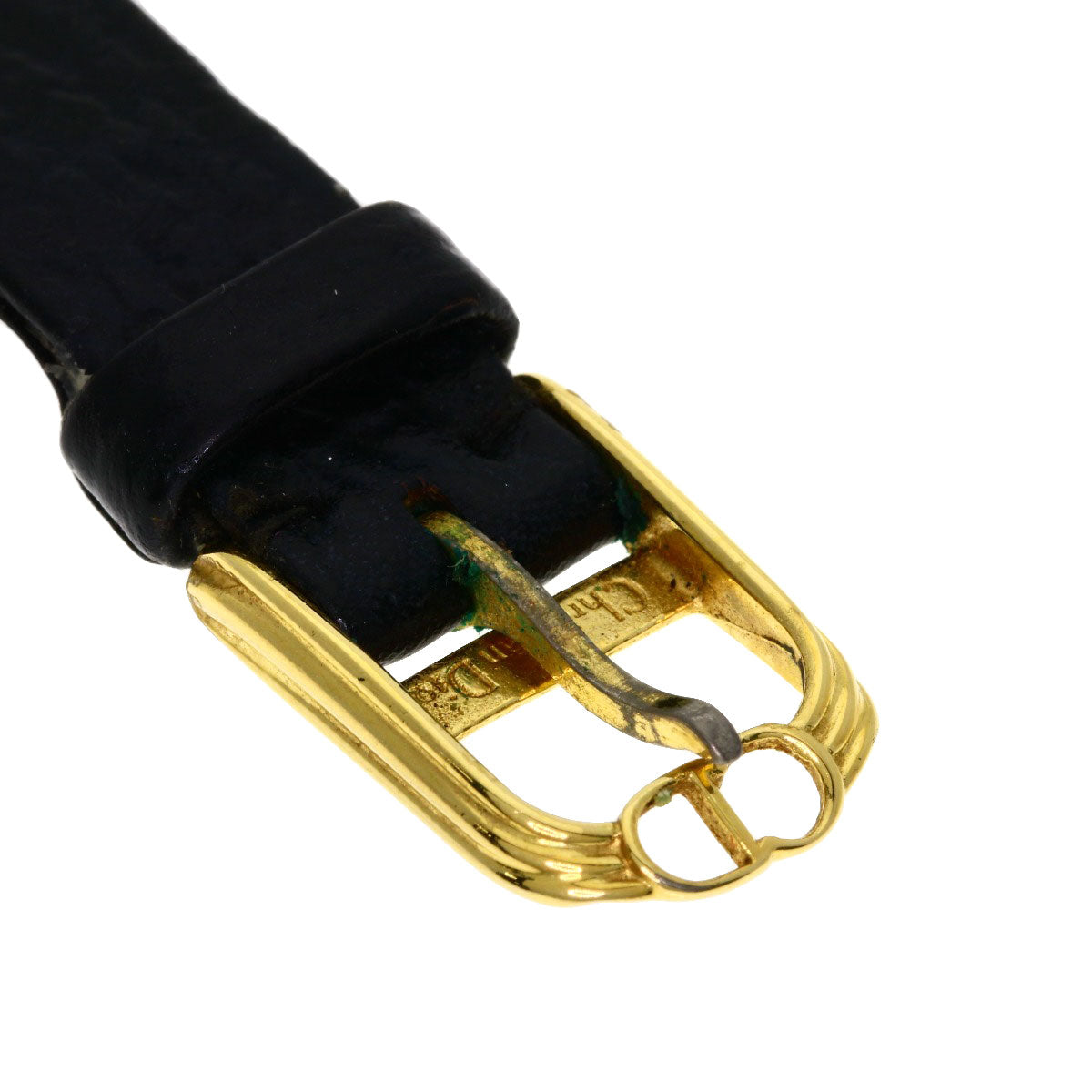 CHRISTIAN DIOR Round face Watches 46.153-3 Gold Plated/Leather Ladies