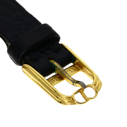 CHRISTIAN DIOR Round face Watches 46.153-3 Gold Plated/Leather Ladies