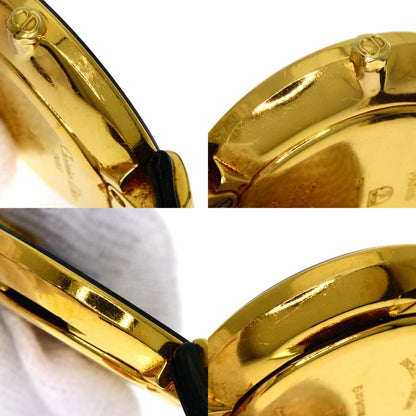 CHRISTIAN DIOR Round face Watches 46.153-3 Gold Plated/Leather Ladies