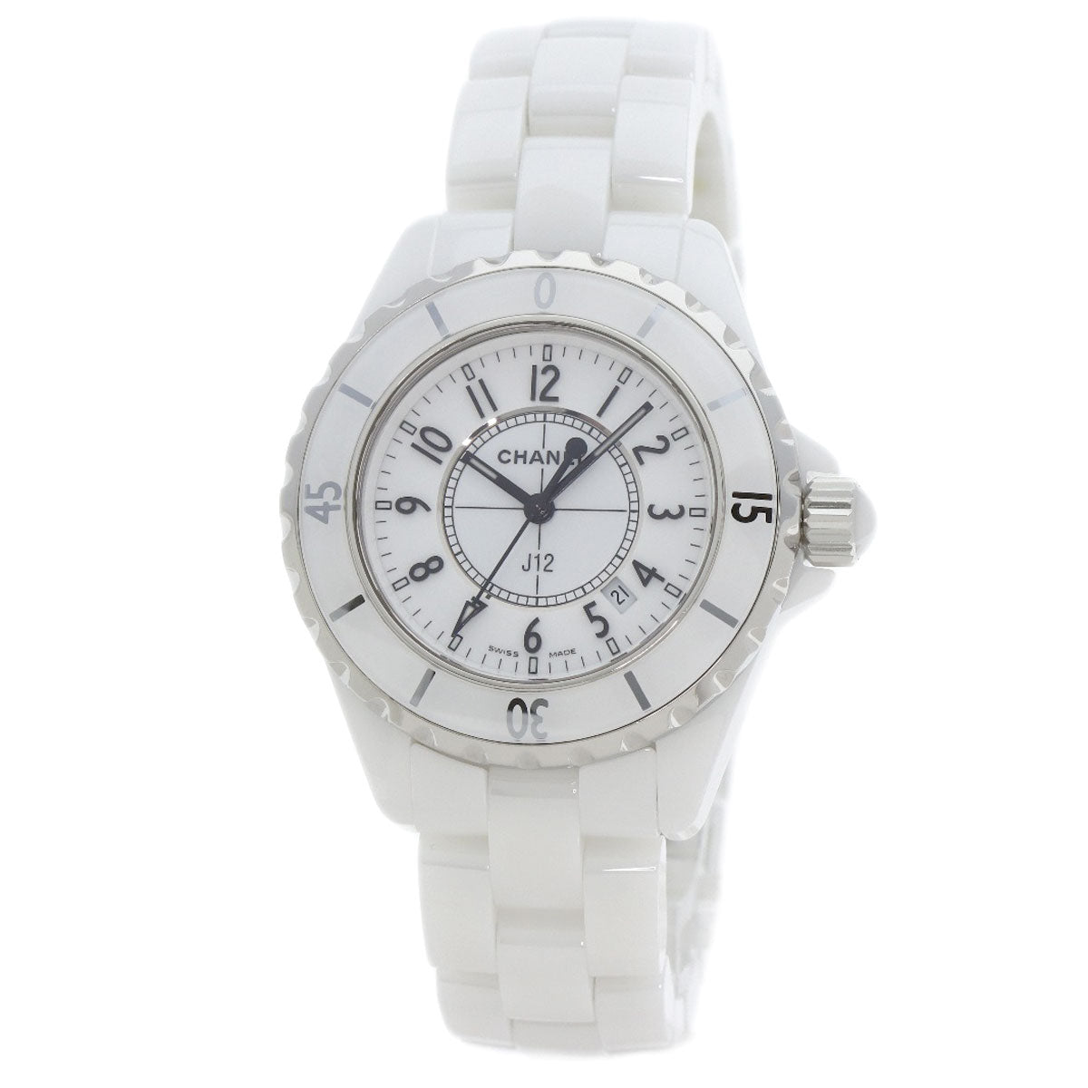 CHANEL J12 1.3 "White Ceramic Watches H0968 Ceramic/Ceramic Ladies