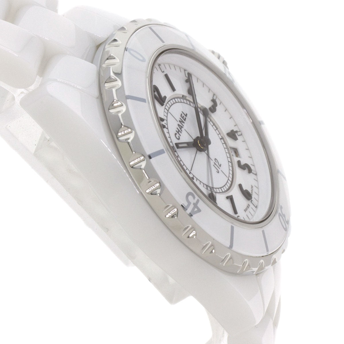 CHANEL J12 1.3 "White Ceramic Watches H0968 Ceramic/Ceramic Ladies