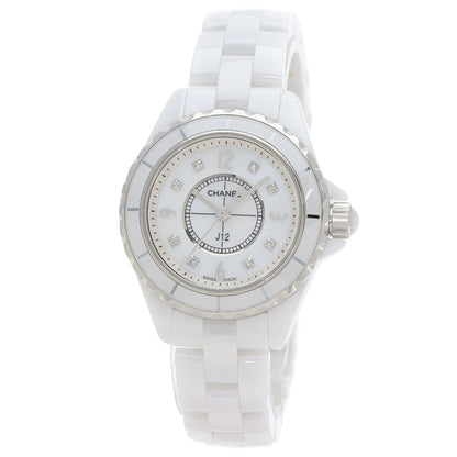 CHANEL J12 1.1" 8P Diamond White Ceramic Watches H2570 Ceramic/Ceramic Ladies