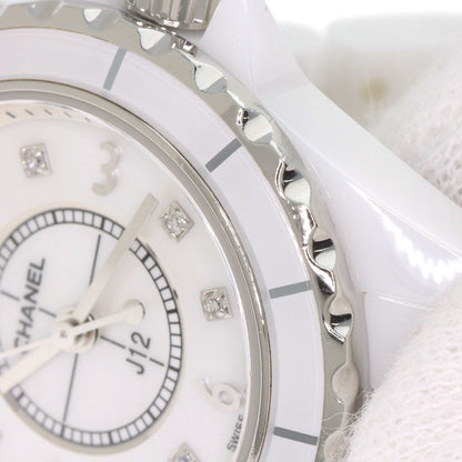 CHANEL J12 1.1" 8P Diamond White Ceramic Watches H2570 Ceramic/Ceramic Ladies