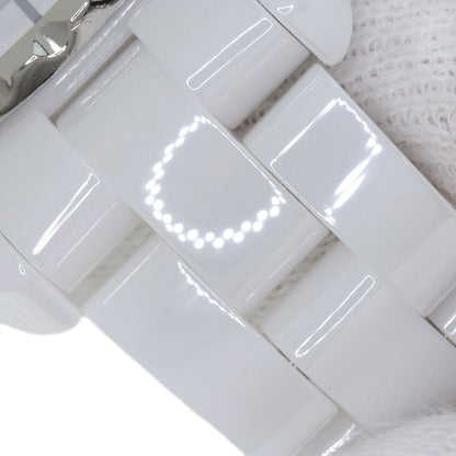 CHANEL J12 1.1" 8P Diamond White Ceramic Watches H2570 Ceramic/Ceramic Ladies