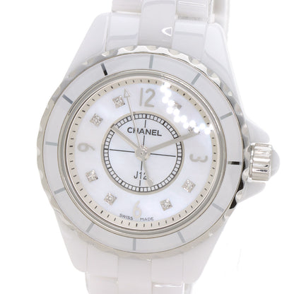 CHANEL J12 1.1" 8P Diamond White Ceramic Watches H2570 Ceramic/Ceramic Ladies