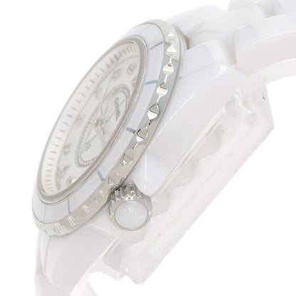 CHANEL J12 1.1" 8P Diamond White Ceramic Watches H2570 Ceramic/Ceramic Ladies