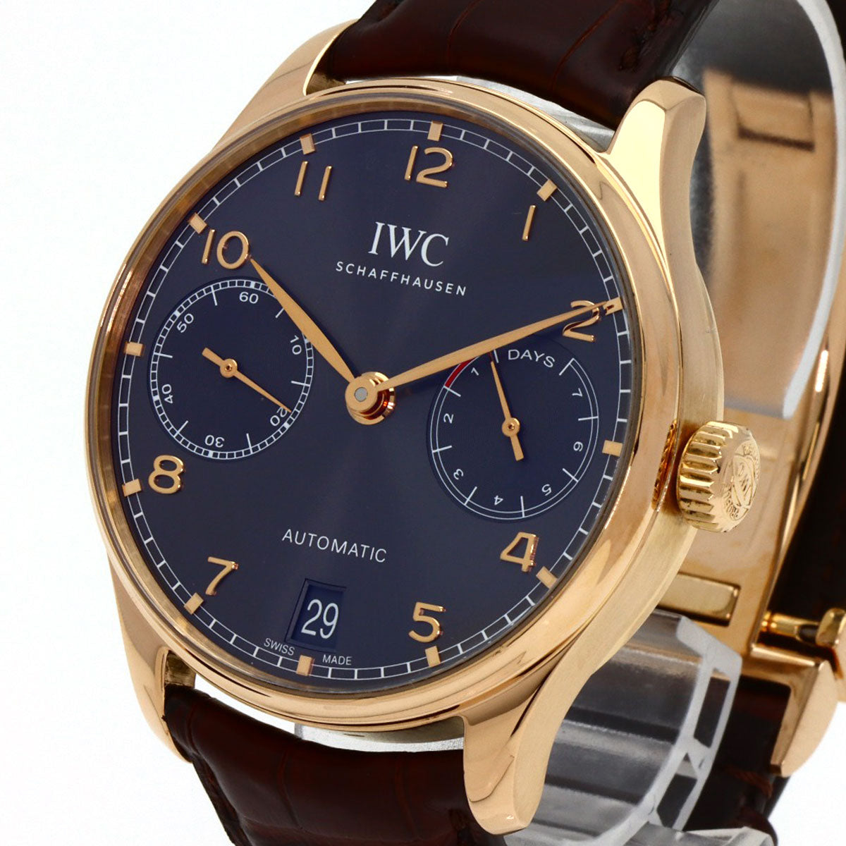 IWC Portuguese 7-day power reserve Watches IW500702 K18 Pink Gold/Leather mens