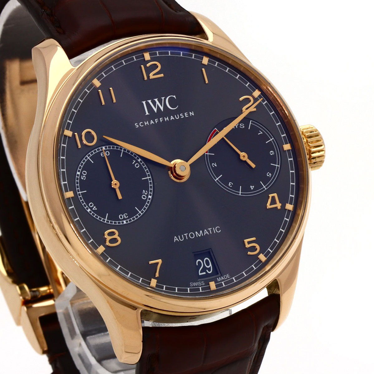 IWC Portuguese 7-day power reserve Watches IW500702 K18 Pink Gold/Leather mens