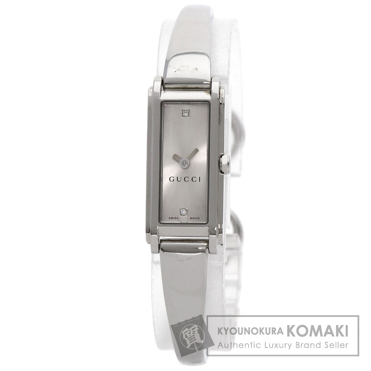 GUCCI Square Face 2P Diamond Watches 109 Stainless Steel/Stainless Steel Ladies