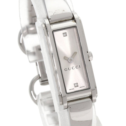 GUCCI Square Face 2P Diamond Watches 109 Stainless Steel/Stainless Steel Ladies