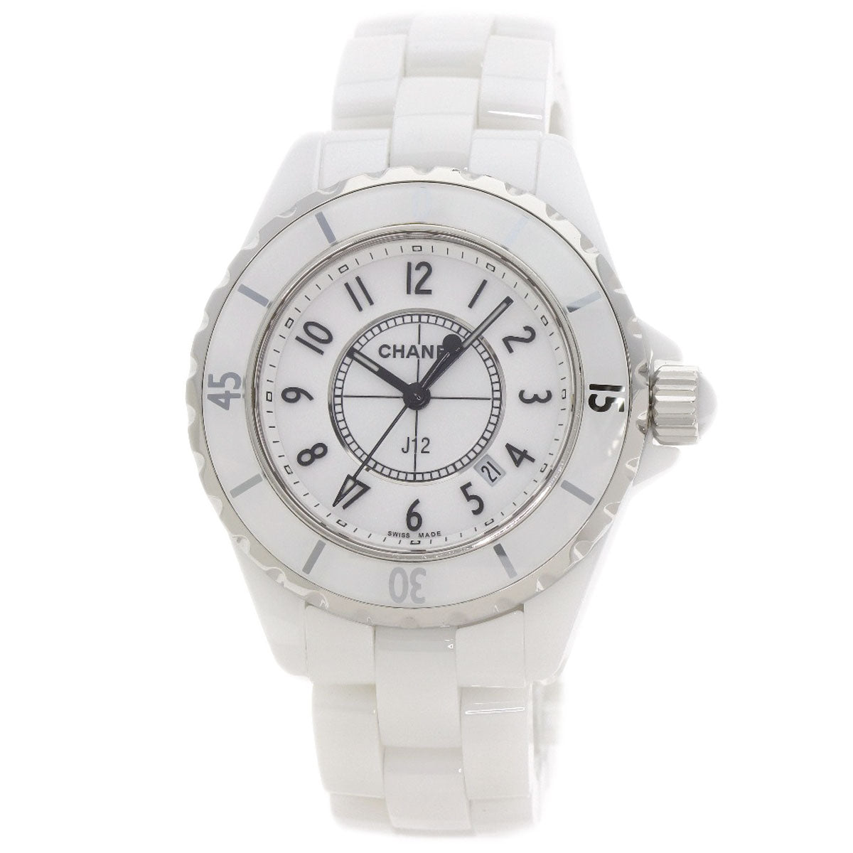 CHANEL J12 1.3 "White Ceramic Watches H0968 Ceramic/Ceramic Ladies