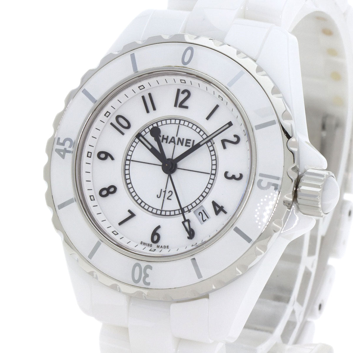 CHANEL J12 1.3 "White Ceramic Watches H0968 Ceramic/Ceramic Ladies
