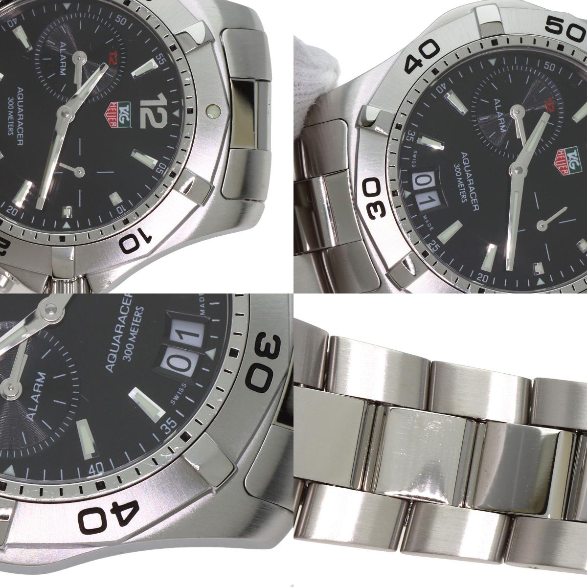 TAG HEUER Aquaracer Date Alarm Watches WAF111Z Stainless Steel/Stainless Steel mens