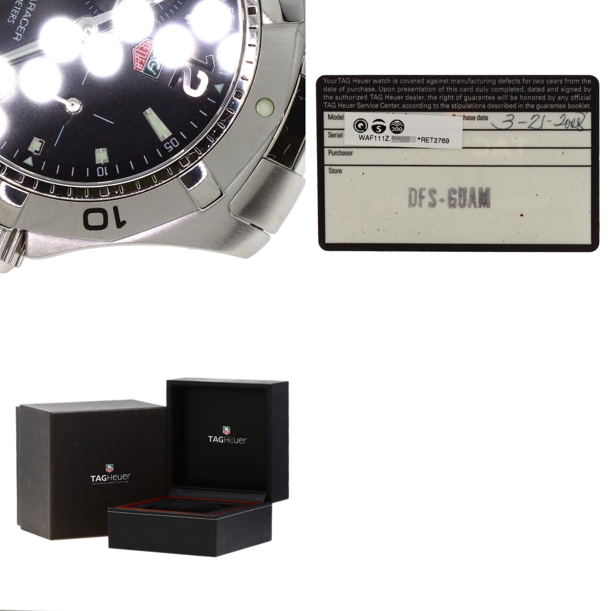 TAG HEUER Aquaracer Date Alarm Watches WAF111Z Stainless Steel/Stainless Steel mens