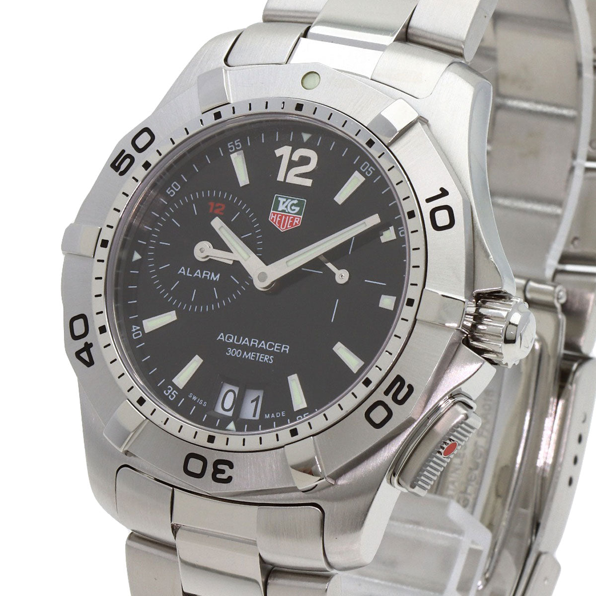 TAG HEUER Aquaracer Date Alarm Watches WAF111Z Stainless Steel/Stainless Steel mens