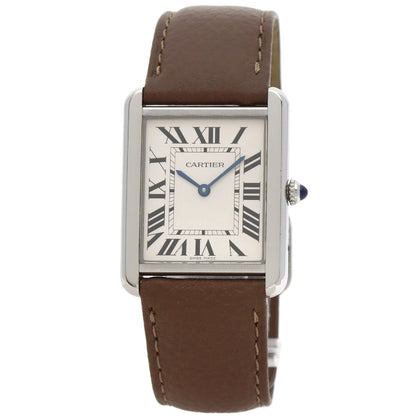 CARTIER Tank solo LM Watches WSTA0028 Stainless Steel/Leather mens
