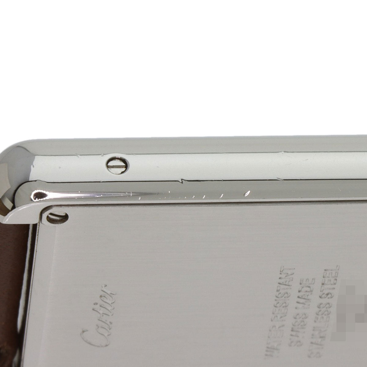 CARTIER Tank solo LM Watches WSTA0028 Stainless Steel/Leather mens