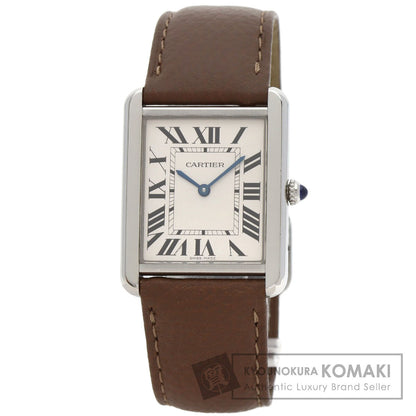 CARTIER Tank solo LM Watches WSTA0028 Stainless Steel/Leather mens