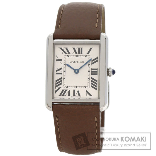 CARTIER Tank solo LM Watches WSTA0028 Stainless Steel/Leather mens