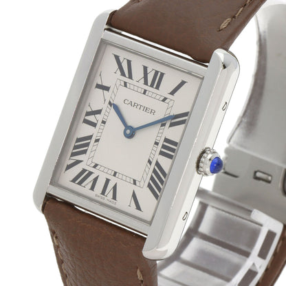 CARTIER Tank solo LM Watches WSTA0028 Stainless Steel/Leather mens