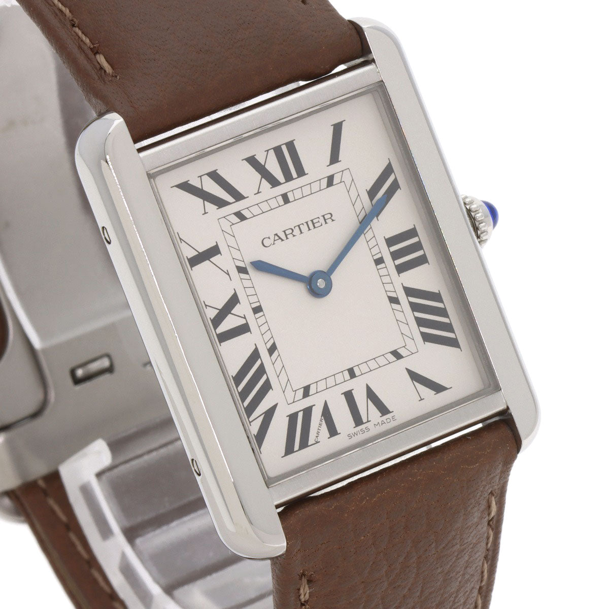 CARTIER Tank solo LM Watches WSTA0028 Stainless Steel/Leather mens