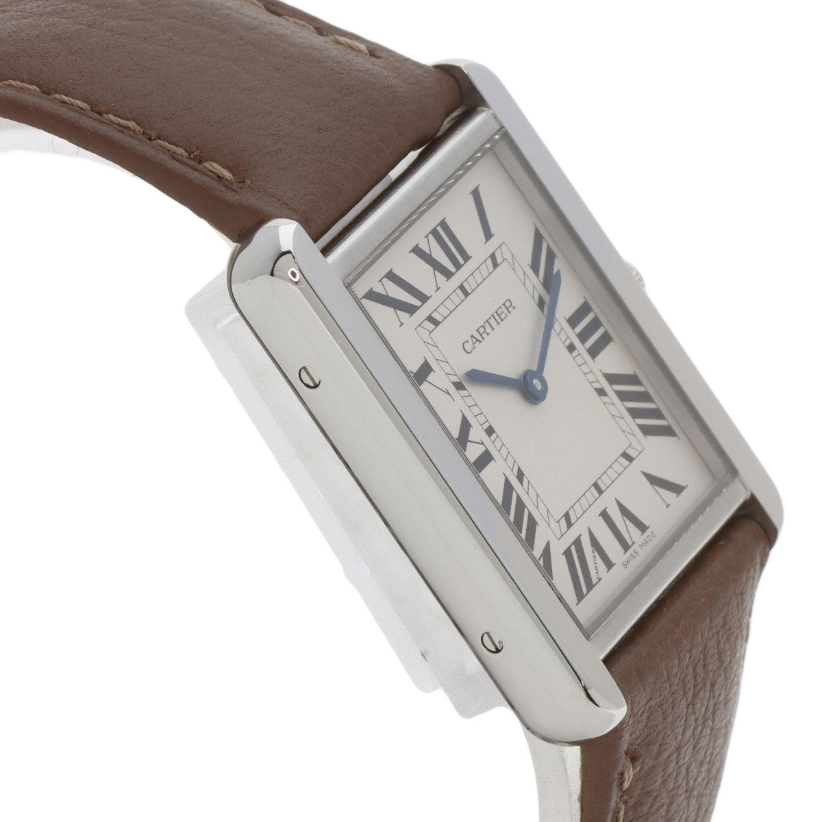 CARTIER Tank solo LM Watches WSTA0028 Stainless Steel/Leather mens