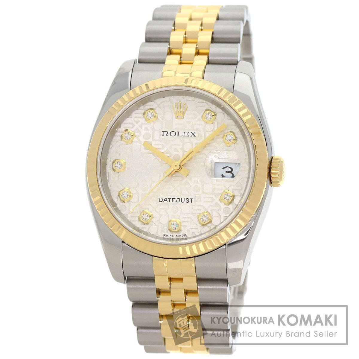 ROLEX DATEJUST 10P Diamond Watches 116233G Stainless Steel/SSxK18YG mens