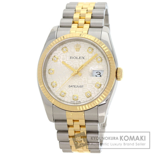 ROLEX DATEJUST 10P Diamond Watches 116233G Stainless Steel/SSxK18YG mens