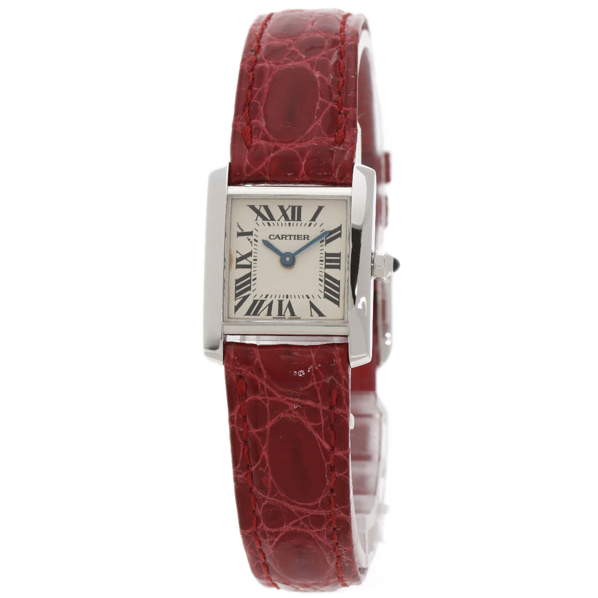 CARTIER Tank francaise SM Watches K18 White Gold/Leather Ladies