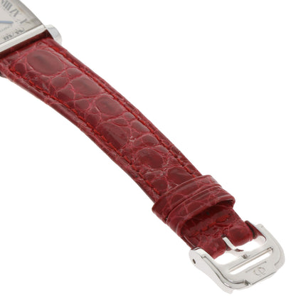 CARTIER Tank francaise SM Watches K18 White Gold/Leather Ladies