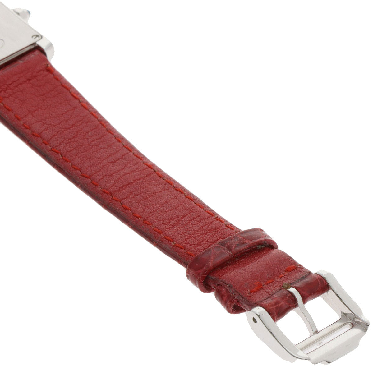 CARTIER Tank francaise SM Watches K18 White Gold/Leather Ladies