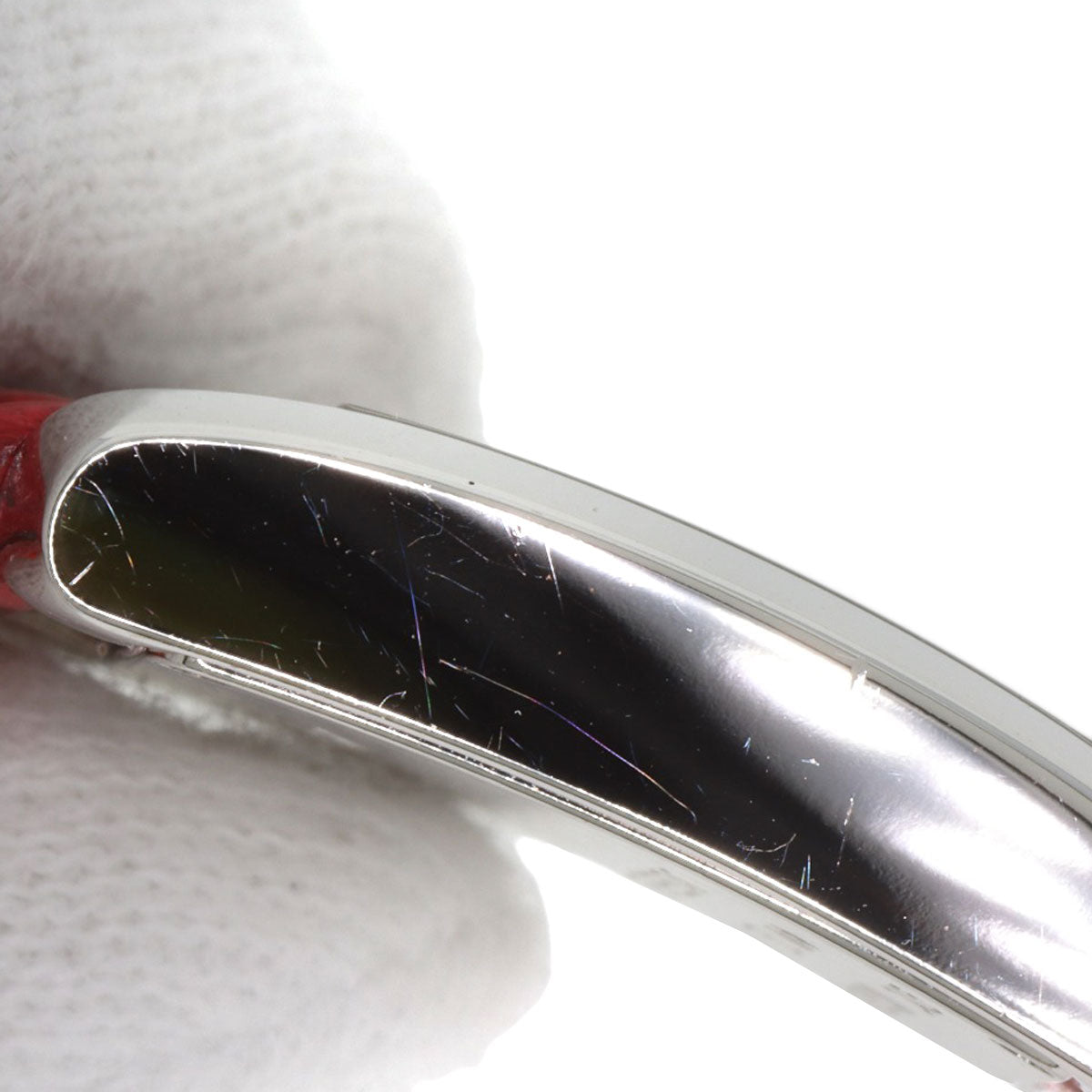 CARTIER Tank francaise SM Watches K18 White Gold/Leather Ladies