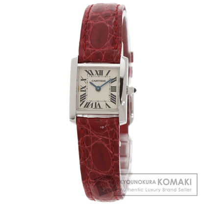 CARTIER Tank francaise SM Watches K18 White Gold/Leather Ladies