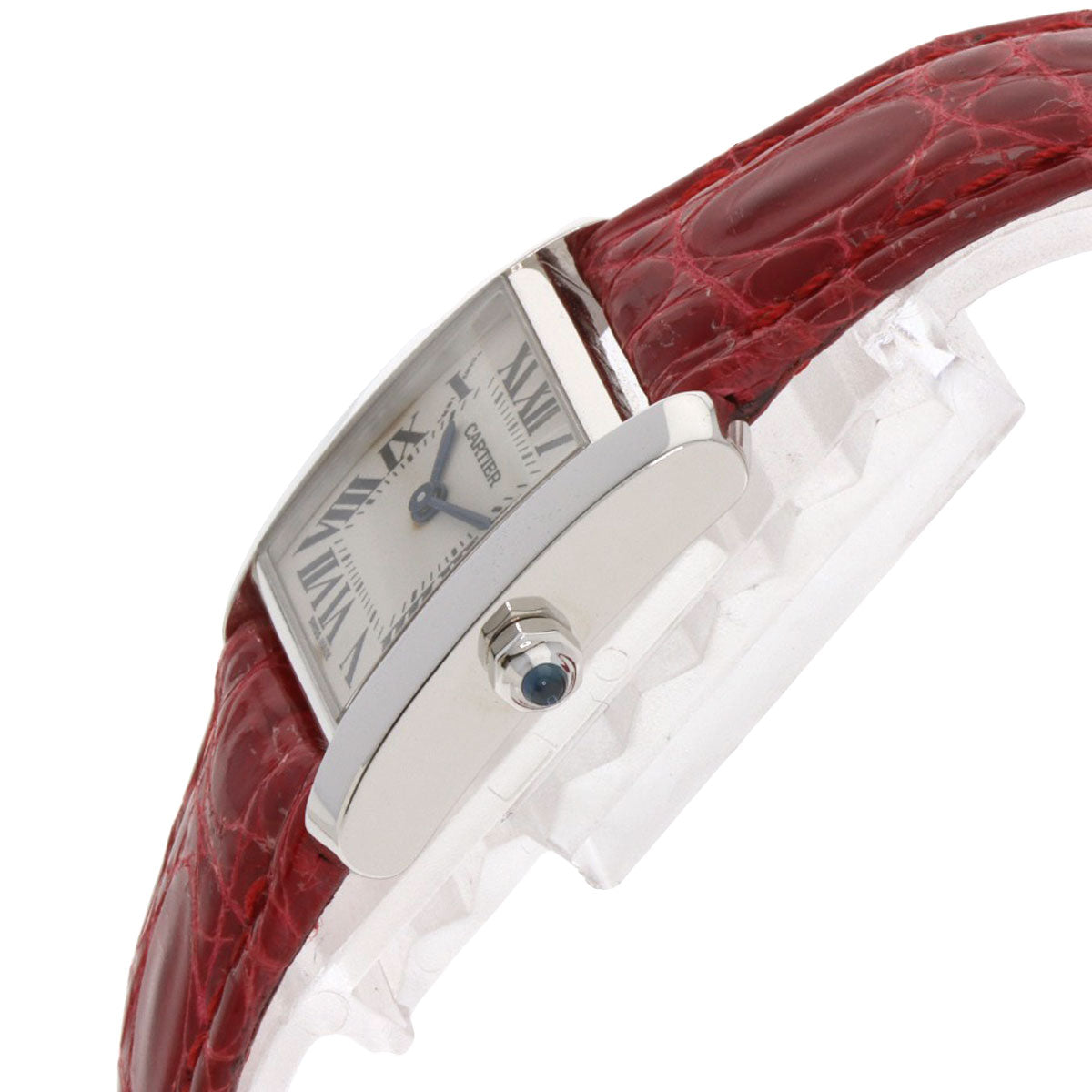 CARTIER Tank francaise SM Watches K18 White Gold/Leather Ladies