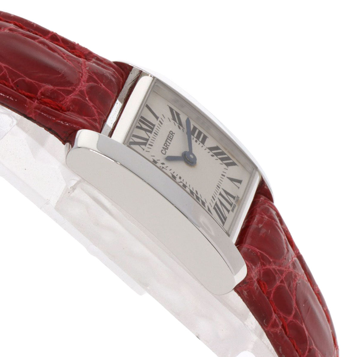 CARTIER Tank francaise SM Watches K18 White Gold/Leather Ladies