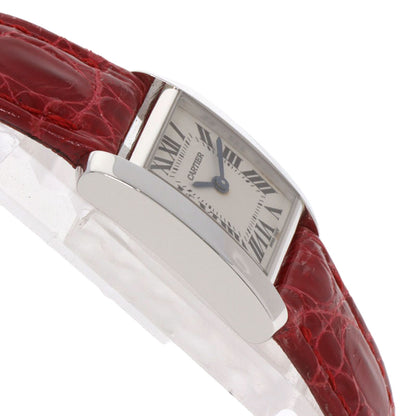 CARTIER Tank francaise SM Watches K18 White Gold/Leather Ladies