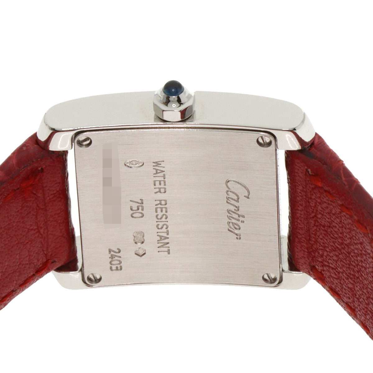 CARTIER Tank francaise SM Watches K18 White Gold/Leather Ladies