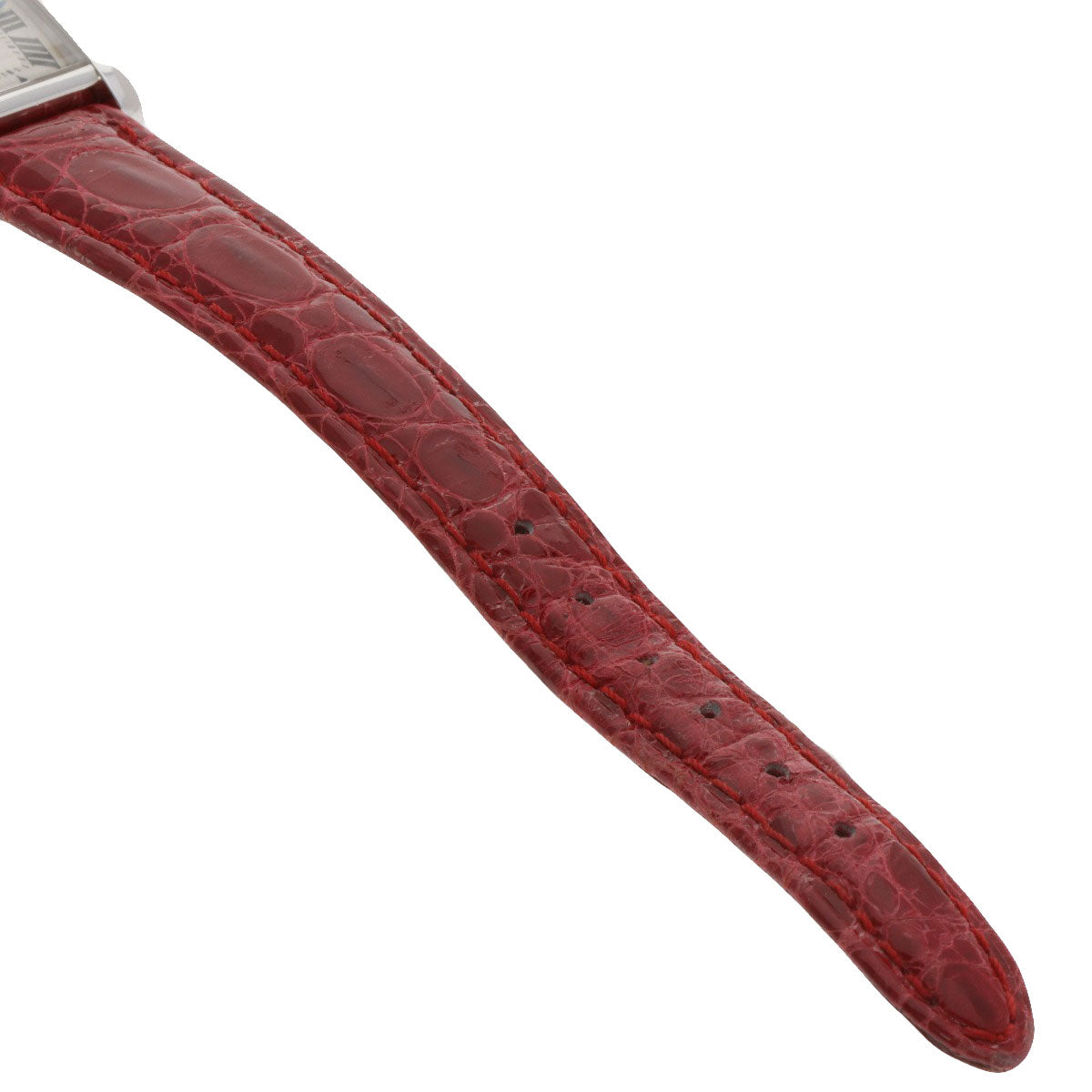 CARTIER Tank francaise SM Watches K18 White Gold/Leather Ladies