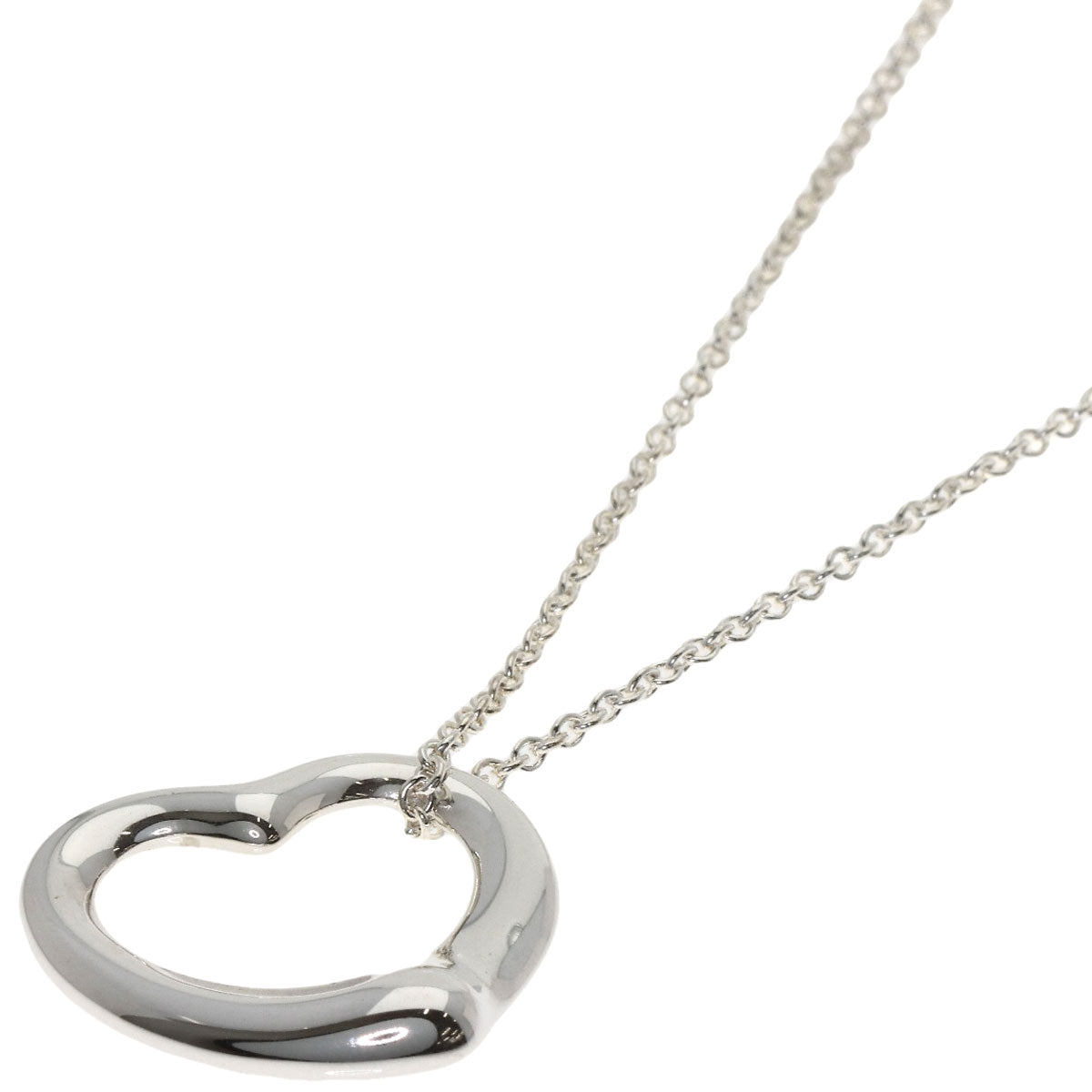 TIFFANY&Co. Open heart Necklace Silver Ladies [Used]