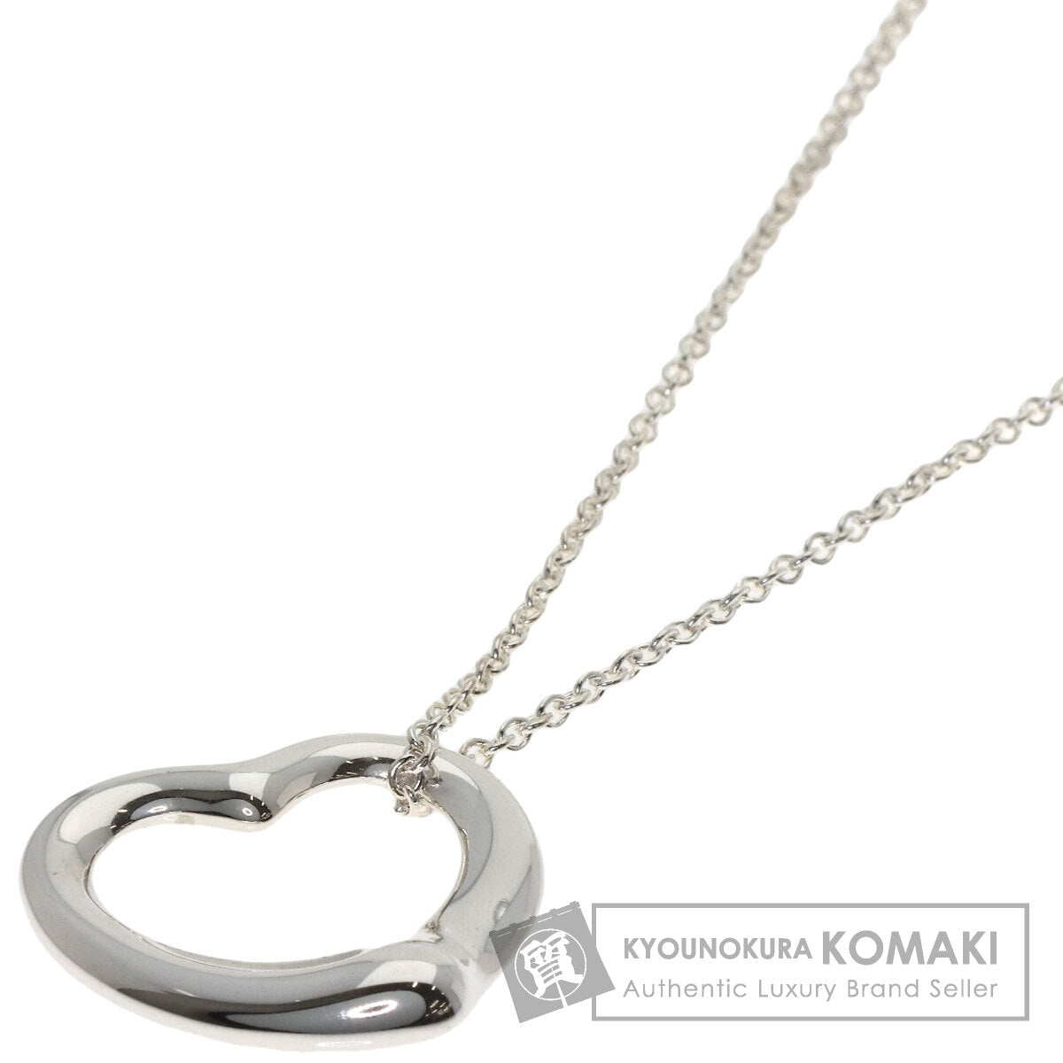 TIFFANY&Co. Open heart Necklace Silver Ladies [Used]