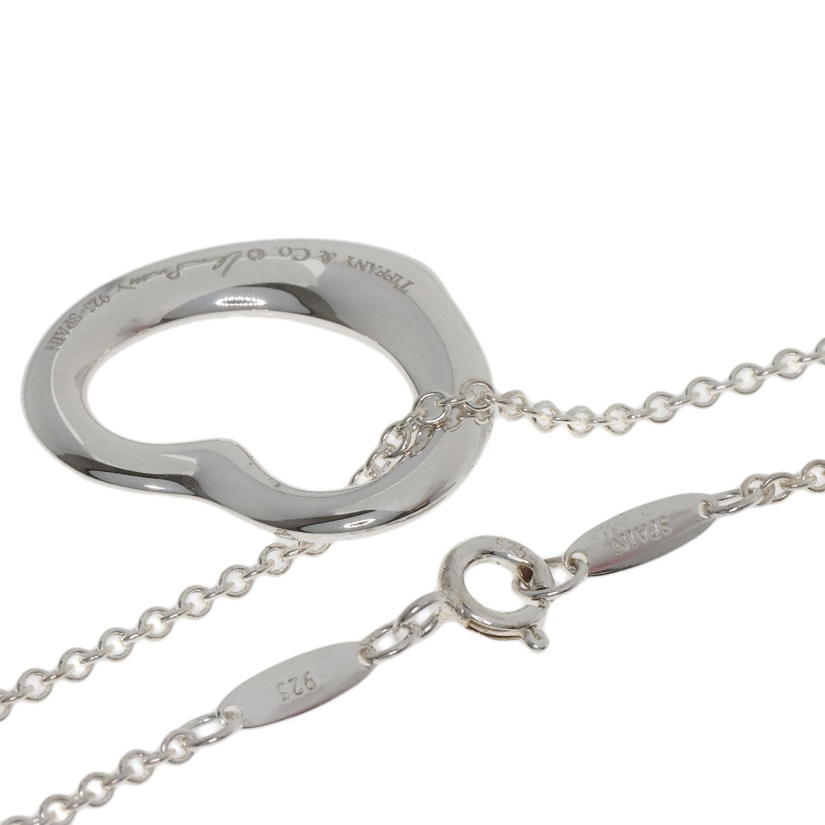 TIFFANY&Co. Open heart Necklace Silver Ladies [Used]
