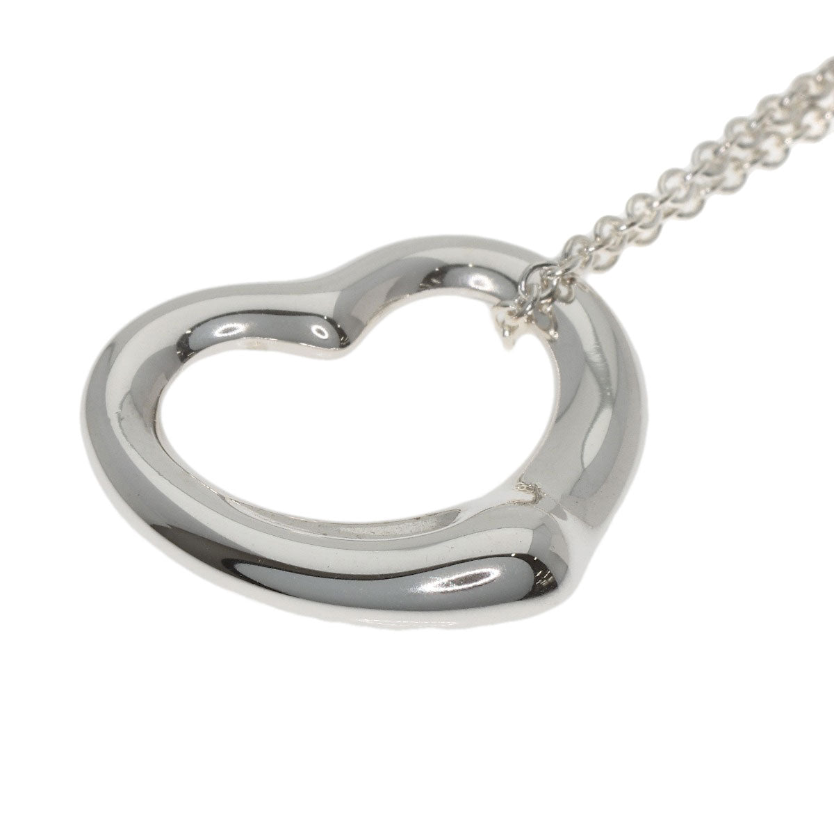 TIFFANY&Co. Open heart Necklace Silver Ladies [Used]