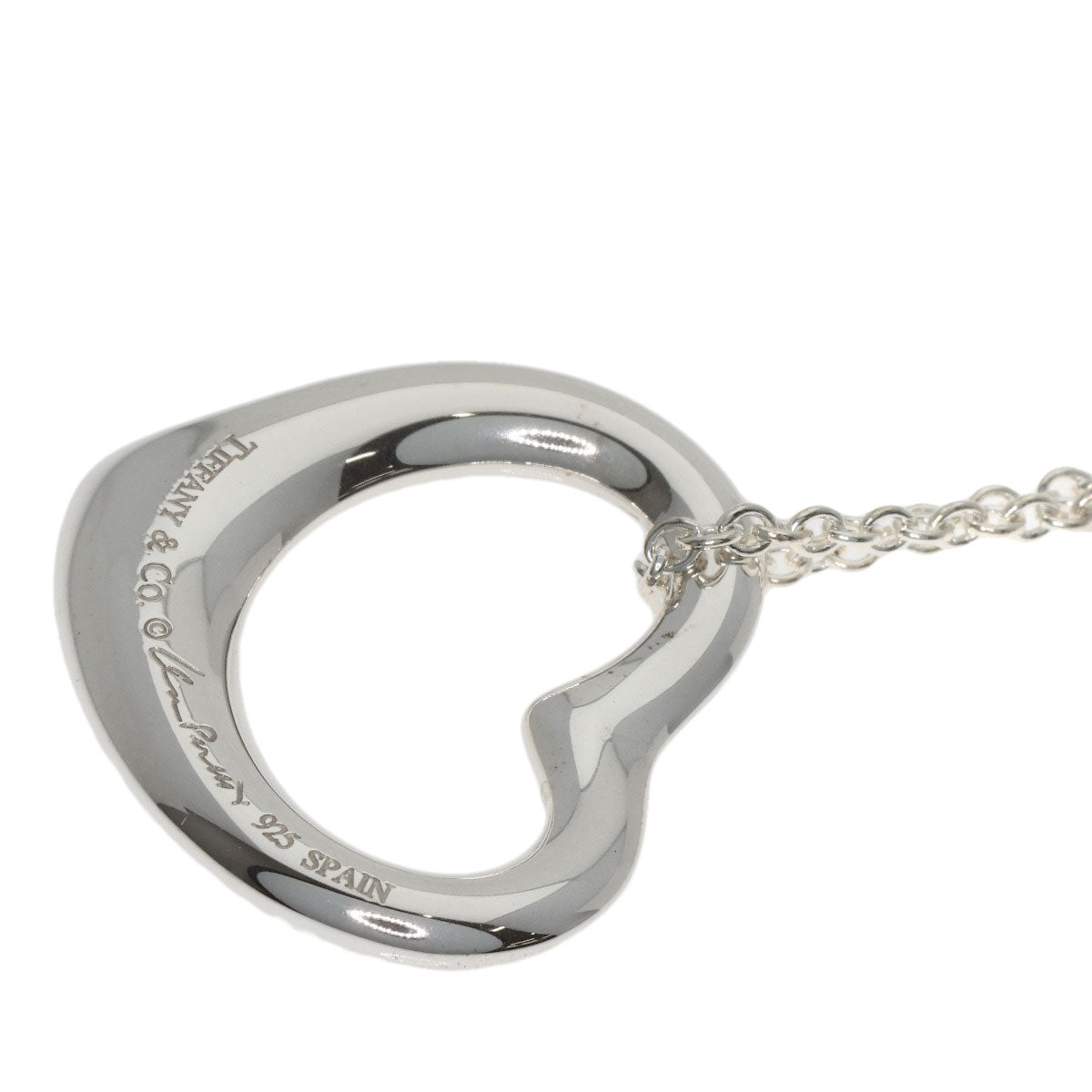 TIFFANY&Co. Open heart Necklace Silver Ladies [Used]